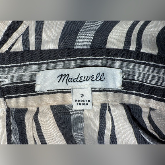 Madewell Black and White Striped Mini Dress- Size 2 - Picture 8 of 9